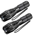 a pair of black flashlights