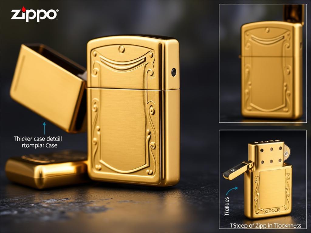 Zippo Armor High Polish Brass Lighter showing thick case and deep engraving Zippo Armor High Polish Brass Lighter showing thick case and deep engraving